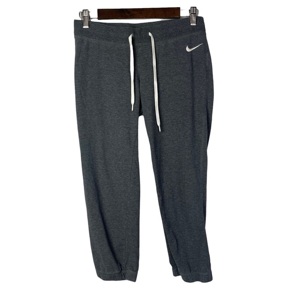 Nike Dark Gray Cropped Athletic Joggers S - Picture 1 of 3